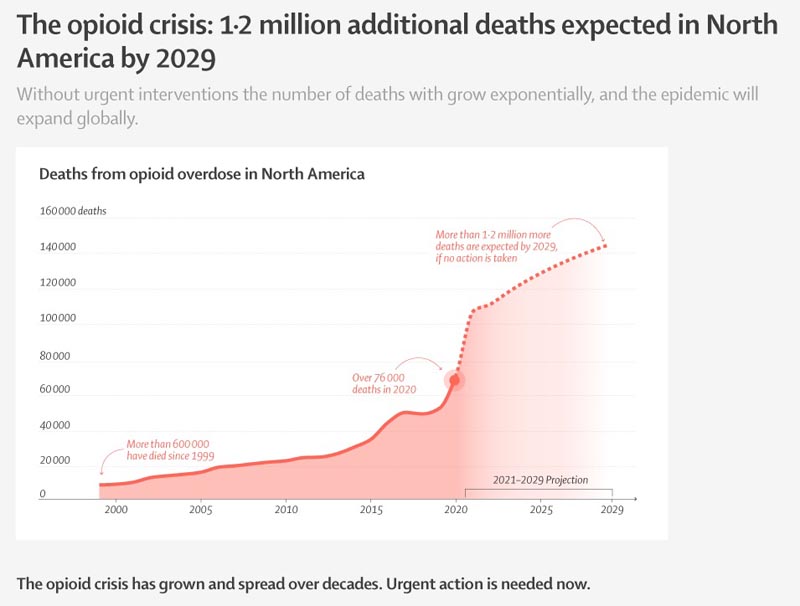 Morti previste per overdose da oppioidi: allarme e